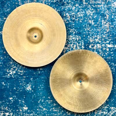 PAPER THIN 14” 1950s Small Stamp Zildjian A VINTAGE Hihats 688g 870g image 11