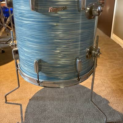 Rogers Cleveland Era Holiday 4-Piece Drum Set w/Matching Canister Throne -  Sky Blue Ripple Pearl (Early 1960's) image 9