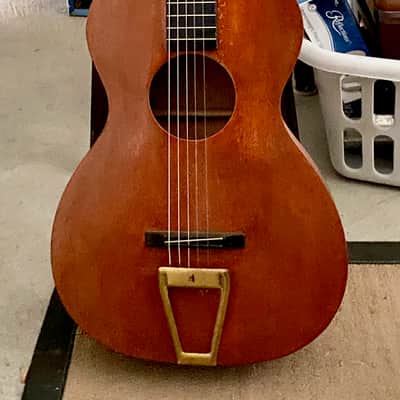 1930's/40's Harmony Parlor Acoustic Guitar Poorly Refinished image 1