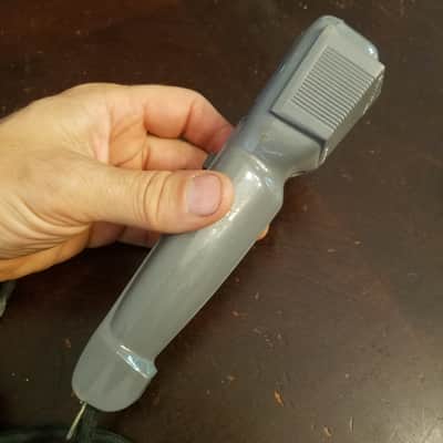 Webster Chicago RARE plastic handle variant MM35 Vintage Crystal Harp Mic 1950s MM-35 grey plastic cloth cord image 10