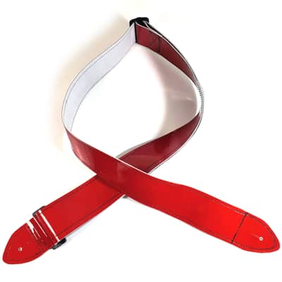 Premium Red Patent Leather Guitar Strap - Shiny Red Leather Guitar Strap - 100% Leather Guitar Strap-Fits Acoustic, Electric or Bass Guitars image 4