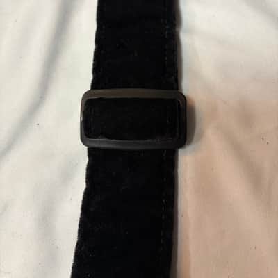LM 2" Crushed Velvet Black guitar STRAP W/ Leather Ends- Comfortable, Soft - Fire Sale image 4