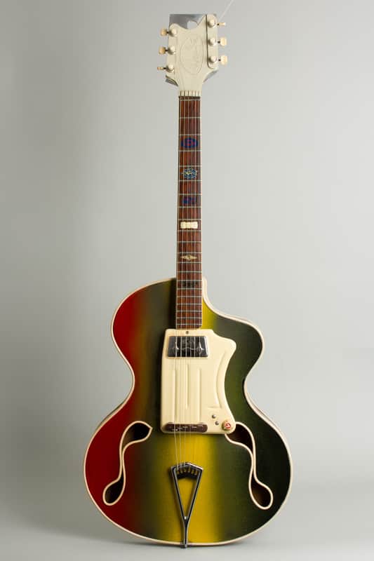 Wandre BB Model Semi-Hollow Body Electric Guitar, c. 1959, black hard shell case. image 1