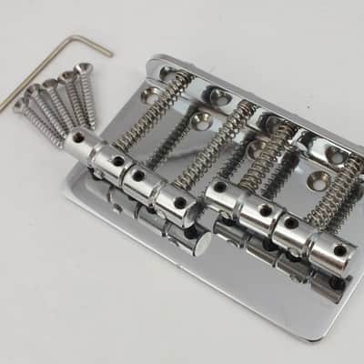 Chrome 4 String Bass Guitar Bridge for Precision & Jazz Bass style bass guitars image 1