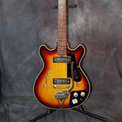 Teisco Del Rey Model EP-8T Slimline Dual Ry Cooder Style Pickups 1960's Sunburst image 1