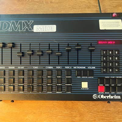 Oberheim DMX 8-Voice Drum Machine 1981 - Blue with Wood Sides
