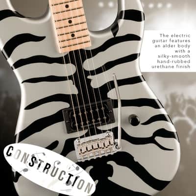 Charvel Super-Stock SD1 H 2PT M 6-String Right-Handed Electric Guitar with Alder Body and Maple Fingerboard (Silver Bengal) image 3