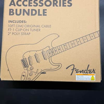 Fender Accessory Essentials Pack - Cable, Clip-on Tuner, Strap image 1