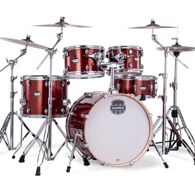 Mapex Mars Blood Orange Sparkle Fusion Drums Shell Pack Birch 20x16_10x7_12x8_14x14_14x6.5 | NEW Authorized Dealer image 1