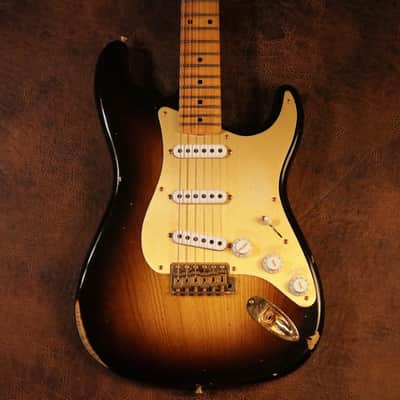 Fender Custom Shop 1955 "Bone Tone" Stratocaster Relic in Wide Fade 2-tone Sunburst image 2