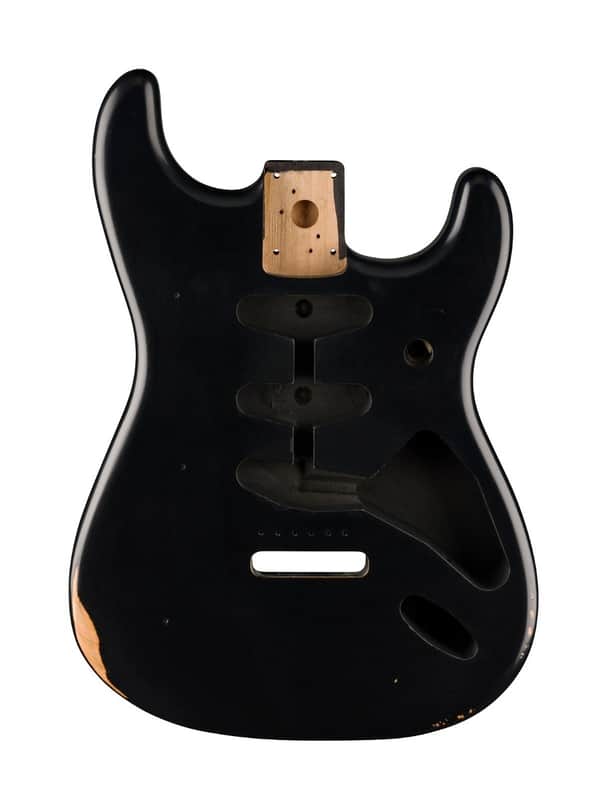 Genuine Fender ROAD WORN 50s Vintage Strat/Stratcoaster SSS Body, BLACK image 1