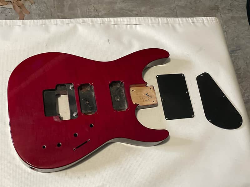 2000's Japan Jackson DX10DFS Transparent Red Flame Guitar Body Floyd Ready image 1