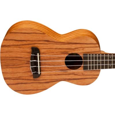 Oscar Schmidt OU320 Zebra Wood Top Back & Sides V-Shaped Mahogany Neck 4-String Concert Ukulele image 5