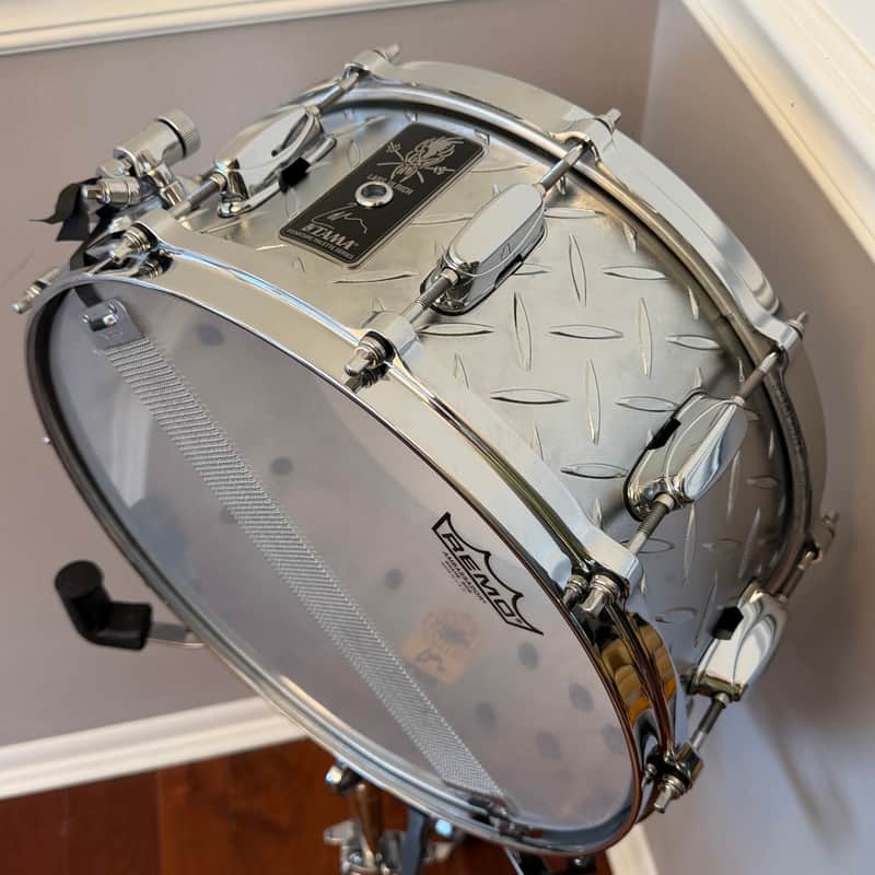 Tama LU1465 6.5x14" Lars Ulrich Signature Snare Drum - Diamond Plate Steel image 1