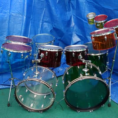 LUDWIG VISTALITE 70's VINTAGE DRUM CONCERT TOM RED 14" XLNT~ONE DRUM ONLY image 4