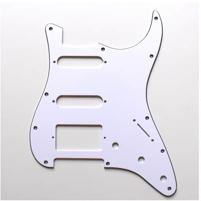 White Stratocaster SSH Pickguard , 3ply 11holes image 5