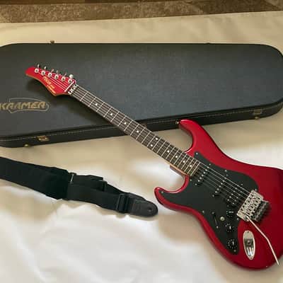 1984-85 Made in Japan Kramer Focus 3000 Left-Handed Lefty Candy Apple Red Strat Electric Guitar OHSC (Closet Queen)