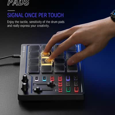 Donner MIDI Pad Beat Maker Machine Professional, Drum Machine with 16 Beat Pads, 2 Assignable Fader & Knobs and Music Production Software image 2