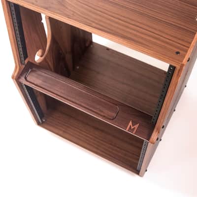 COMRADE 14u sidecar audio rack - Walnut hardwood - home recording - 10u 20u image 7