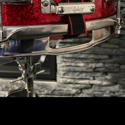 Ludwig Downbeat 14x4 Snare Drum 1963 - Red Sparkle image 4
