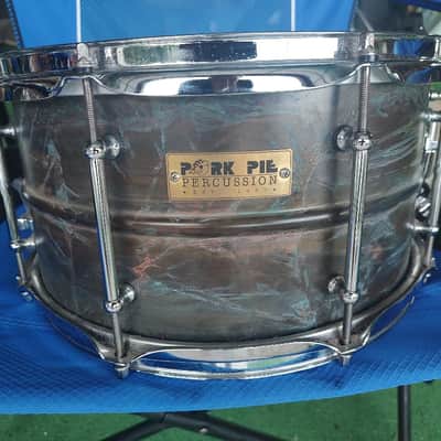Pork Pie 6.5" x 13" Snare Drum Brass Patina 2008 Model #17814 Signed image 1