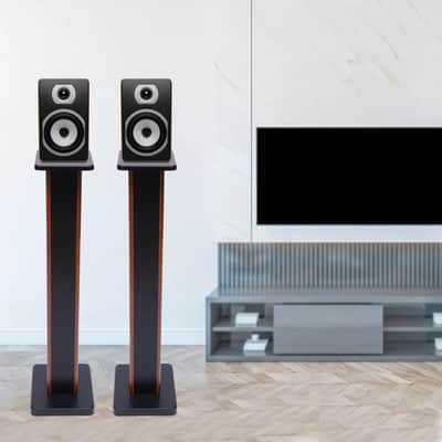 35.4-Inch Bookshelf Speaker Stands for Music Studios | Surround Sound Home Theater with Cable Management & Anti-Vibration Design image 1