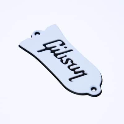 Custom Gibson Les Paul Truss Rod Cover - Gibson Logo (White & Black) image 4