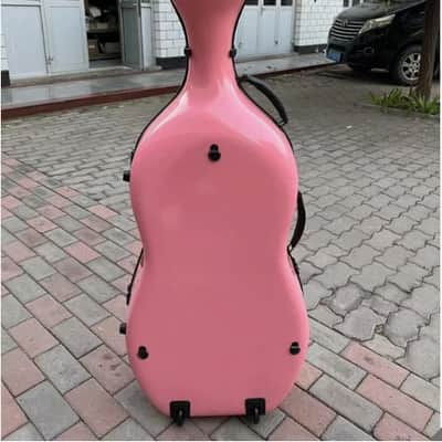 4/4 Cello Case Carbon Fiber Cello Box Carry for pink colour with Straps image 3