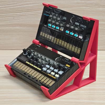 The Analog Source 2 Tier Gen 3 RED Desktop Stand for Volca Beats Bass FM Keys Nubass Loop Mix Sample Synthesizer Mixer Drum Rhythm Machine Sampler image 7