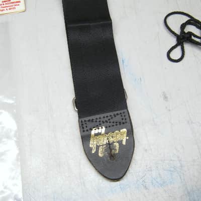 Vintage Gibson USA Logo Strap Black Nylon Gold Logo image 5