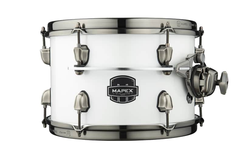 Mapex Saturn Evolution 10x7" Polar White Lacquer w/Black Hardware Drum Rack Tom Tom Maple-Walnut | NEW | WorldShip | Dealer image 1