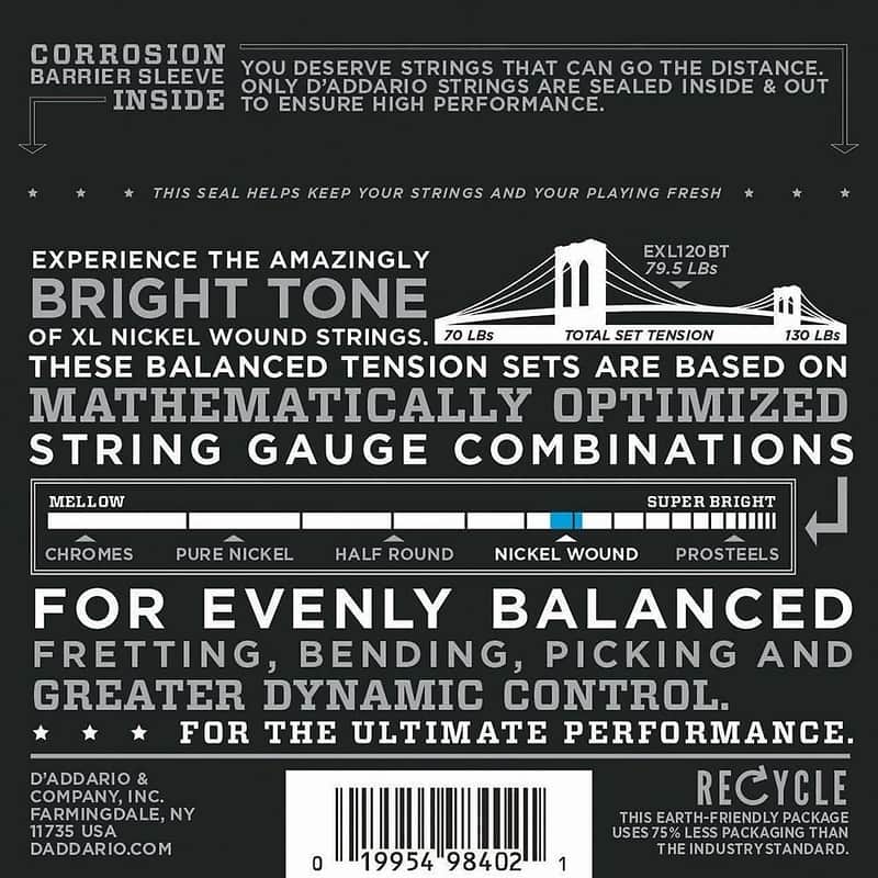 D'Addario EXL120BT Nickel Wound Electric Guitar Strings, Balanced Tension Super Light Gauge image 2