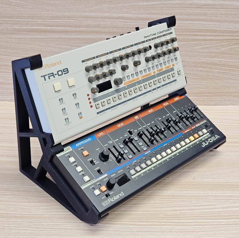 The Analog Source NEW DESIGN 2 Tier 3D Printed Desktop Mounting Stand For Roland Boutique Series JP-08 JU-06 JU-06A JX-03 JX-08 Synthesizers - USA Made image 1