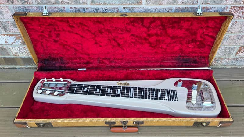 Vintage 1957 Fender Studio Deluxe Six Lap Steel Guitar w/ Original Tweed Hardshell Case, Legs! image 1