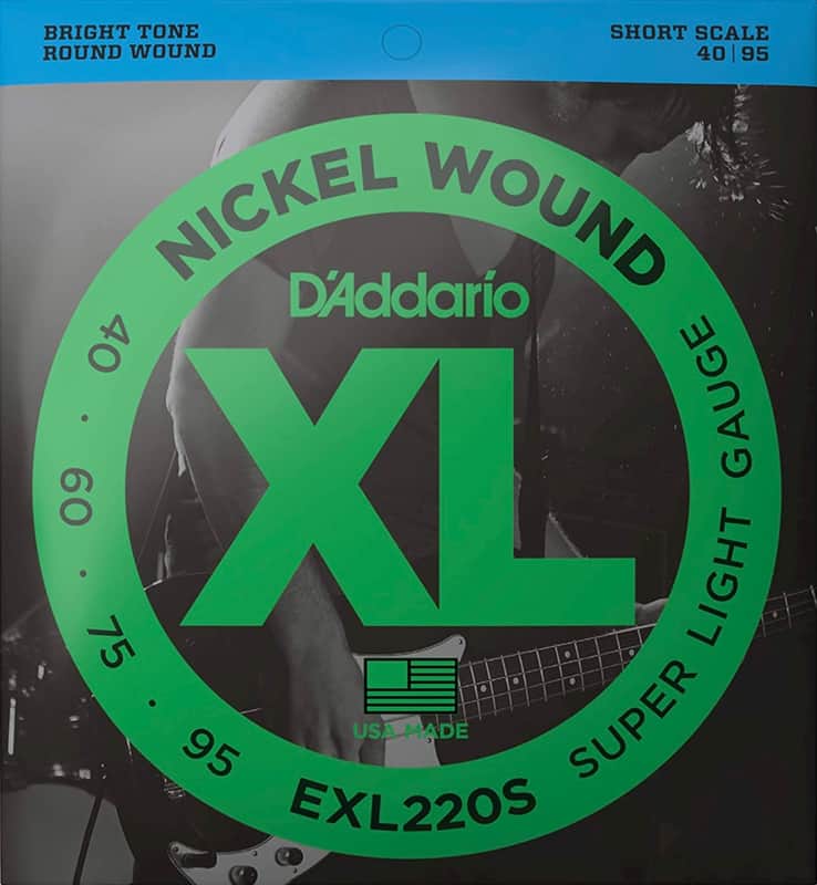 D'Addario EXL220S Nickel Wound Bass Strings, Super Light, 40-95, Short Scale image 1