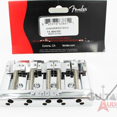 Genuine Fender HiMass 5-String Bass Narrow Bridge with Brass Saddles - CHROME