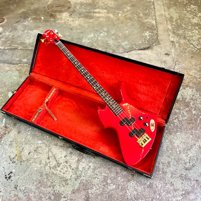 Burny Mockingbird Bass - Cherry red original vintage MIJ Japan eagle b.c. Rich clone AK image 1