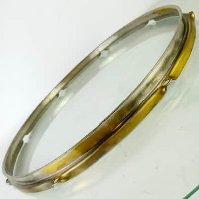 Ludwig 16"Nickel-BRASS Floor Tom Drum Batter Rim/Hoop 8Lug Triple-Flange NOB WFL image 3