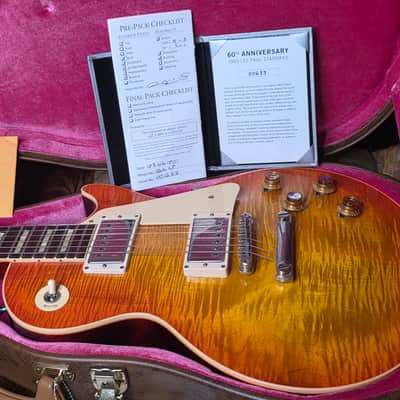 Gibson Les Paul Standard R0 1960 V2 60th Anniversary ARTIST OWNED by THE DARKNESS Dan & Justin Hawkins Orange Lemon Burst R9 59 60 Historic Custom Shop Reissue 1959 Transition Model image 8
