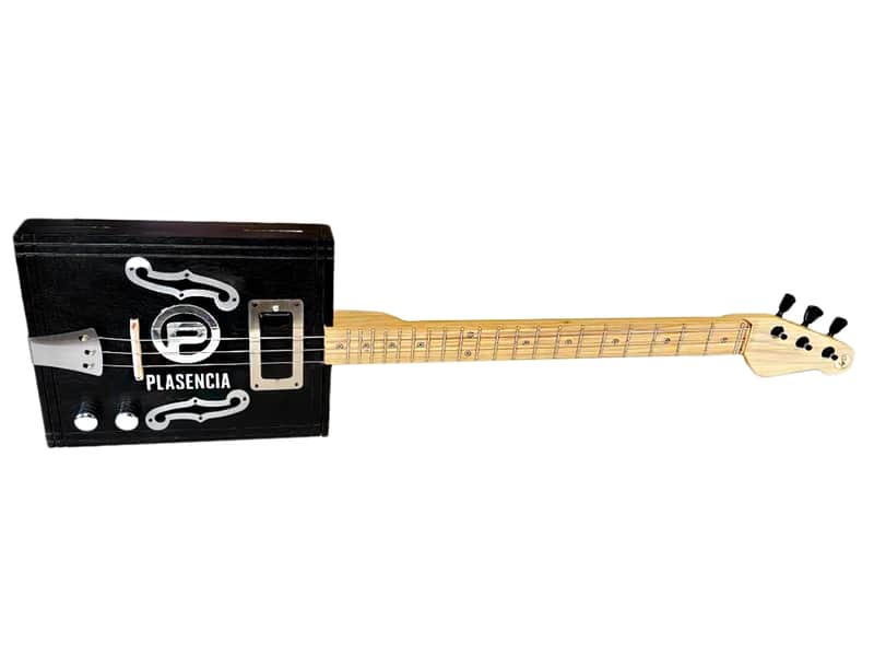 The Black Betty  - 3-string Electric/Acoustic Cigar Box Guitar by Deke - Featuring the Black Mamba Humbucker image 1