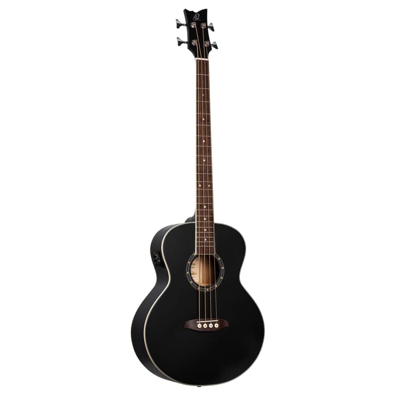 Ortega D7E-SBK-4 Deep Series 7 Spruce Top Mahogany Neck Medium Scale 4-String Acoustic-Electric Bass Guitar image 1