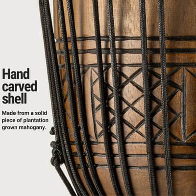 Meinl Percussion Djembe with Mahogany Wood — 10" Medium Size Rope Tuned Goat Skin Head (HDJ17-M) image 3