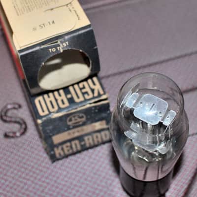 KEN RAD 5V4G GZ32 ST BOTTLE BLACK PLATE FOIL PAN GETTER NOS+ NIB MINTY VINTAGE 1946 image 3