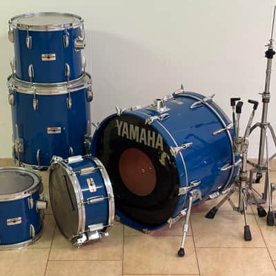 Yamaha 8000 tour custom Cobalt blue 22/12/13/16 snare and hardware image 2