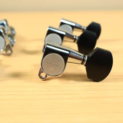 Gotoh SG360 Mini 3x3 Schaller Style Chrome Tuning Black Buttons Japan image 4
