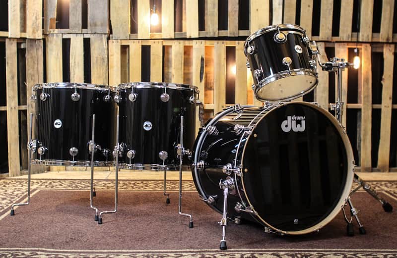 DW Collector's Maple VLT Gloss Black Drum Set - 22,12,16,18 - SO#1167899 image 1