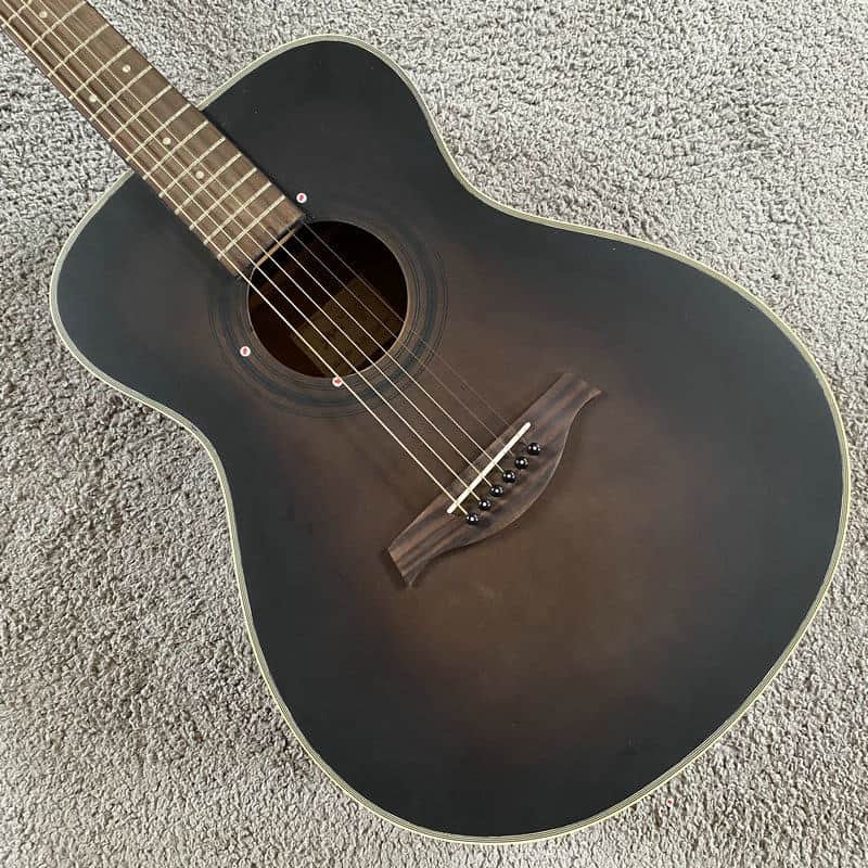 40 Inch Black Acoustic Guitar, Spruce Wood Veneer Top, Mahogany Neck image 1