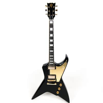 Evil Instruments (Claudio Sanchez) Presents: “The Jackhammer” - Black with Gold Mirror Pickguard (In partnership with Dunable Guitars) image 1