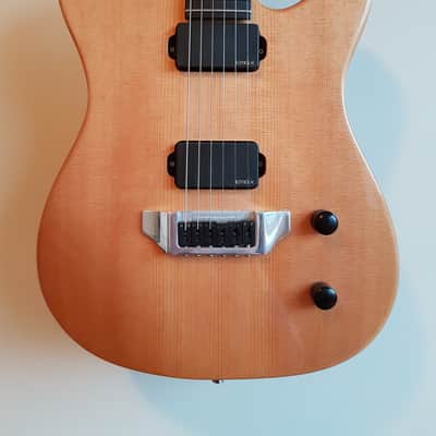 Warmoth Telecaster, Spruce on Mahogany, Piezo, SS Frets Clear Finish image 1