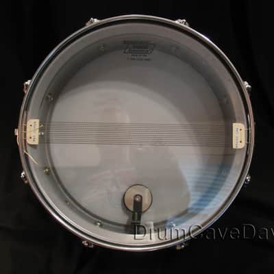 VINTAGE EARLY 1980s LUDWIG LM404 5X14" BLUE & OLIVE BADGE ACROLITE SNARE DRUM, DEMO VIDEO, ALL OEM! image 12